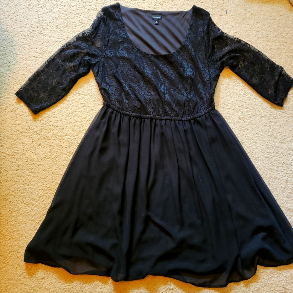 Torrid Chiffon Lace Little Black Dress